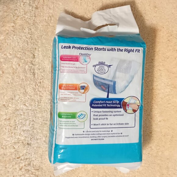 NWT ~ Hartz Stretchy Waistband 52 Disposable Male Dog Wraps, (Size:  SSS) - Picture 5 of 10